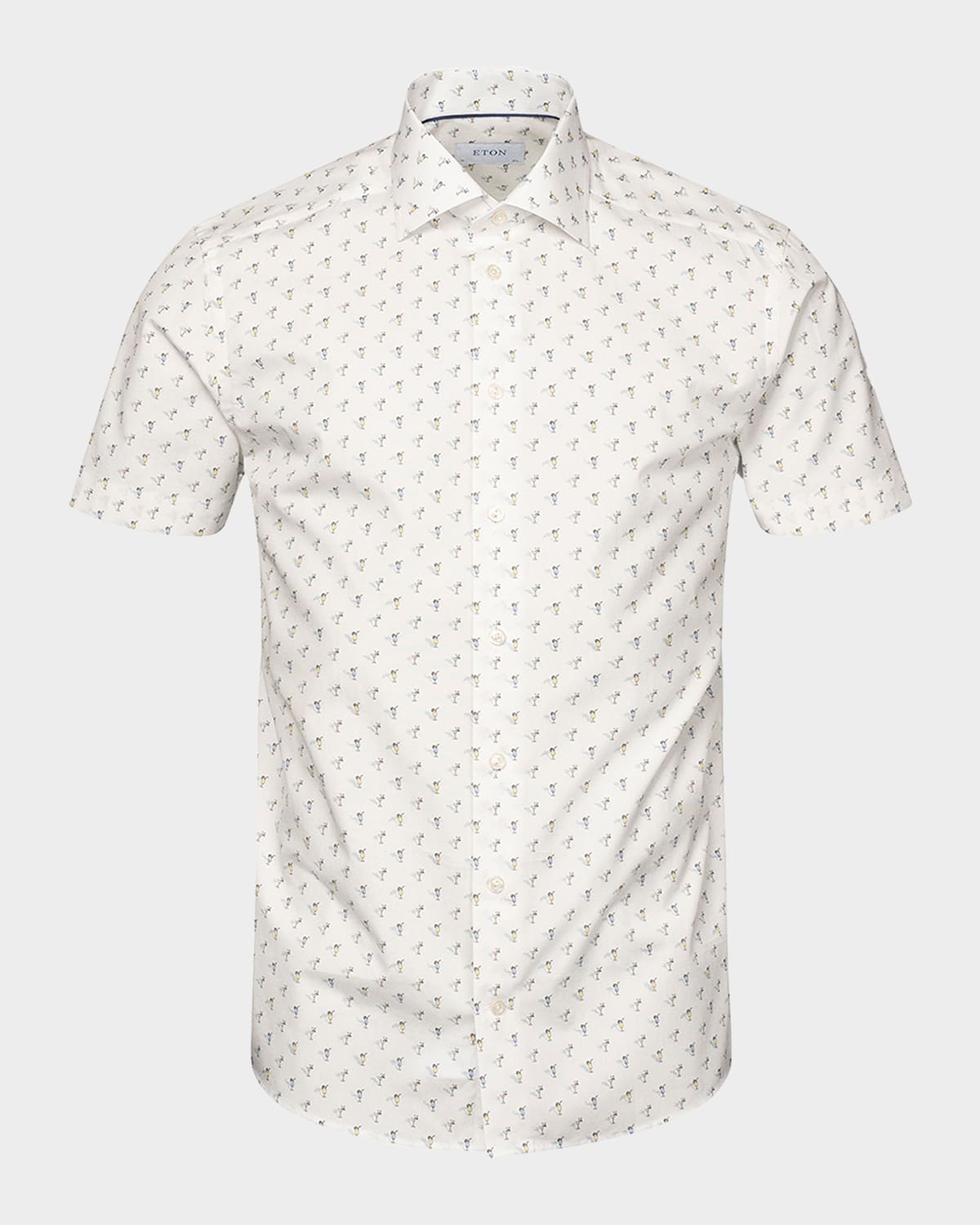 Eton Men's Contemporary Fit Drink Print Short-Sleeve Shirt