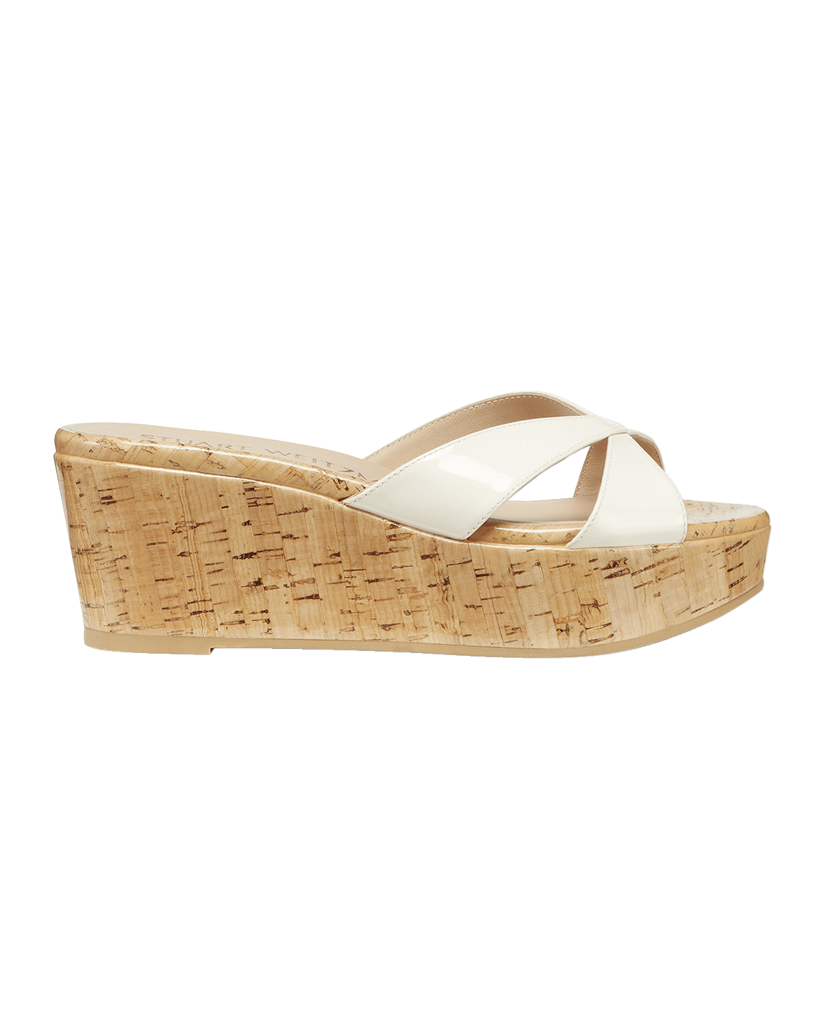 Stuart Weitzman Carmen Patent Slide Wedge Sandals