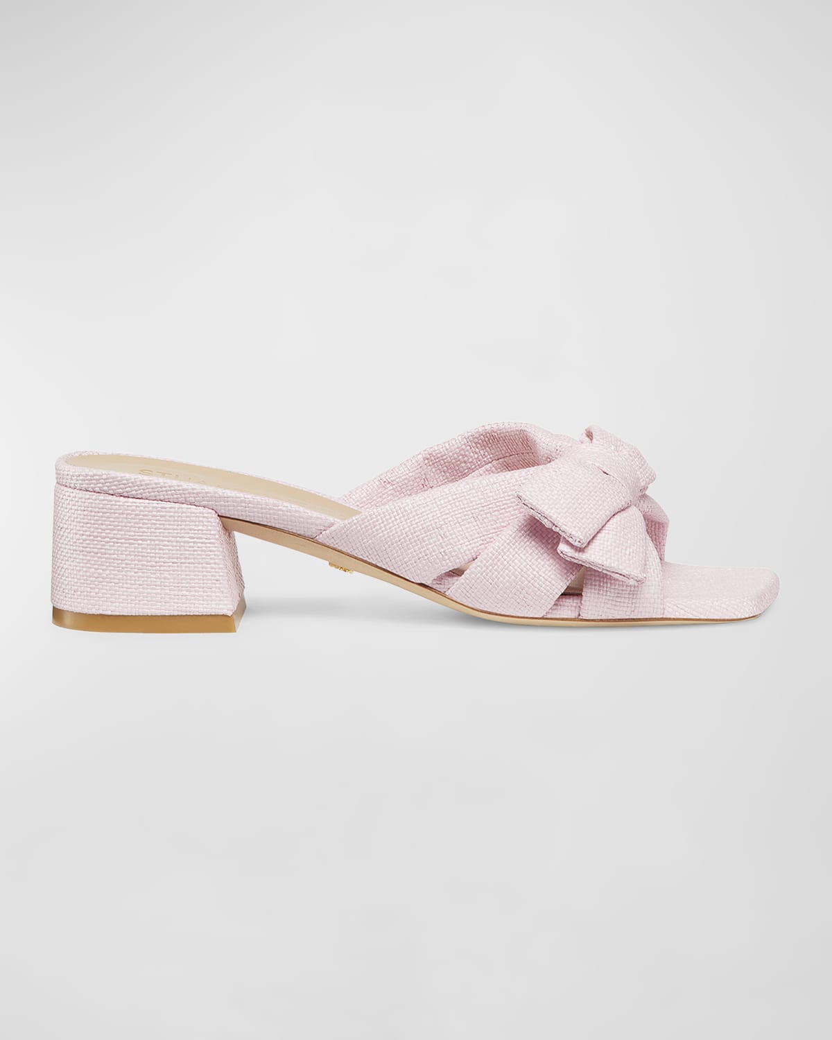 Stuart Weitzman Sofia Cotton Bow Mule Sandals