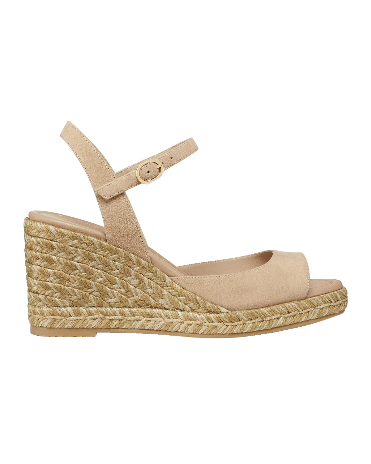 Stuart Weitzman Tia Suede Wedge Espadrille Sandals