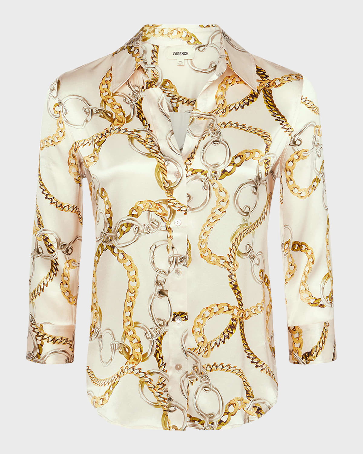 L'Agence Dani Multi Chain Printed Silk Blouse