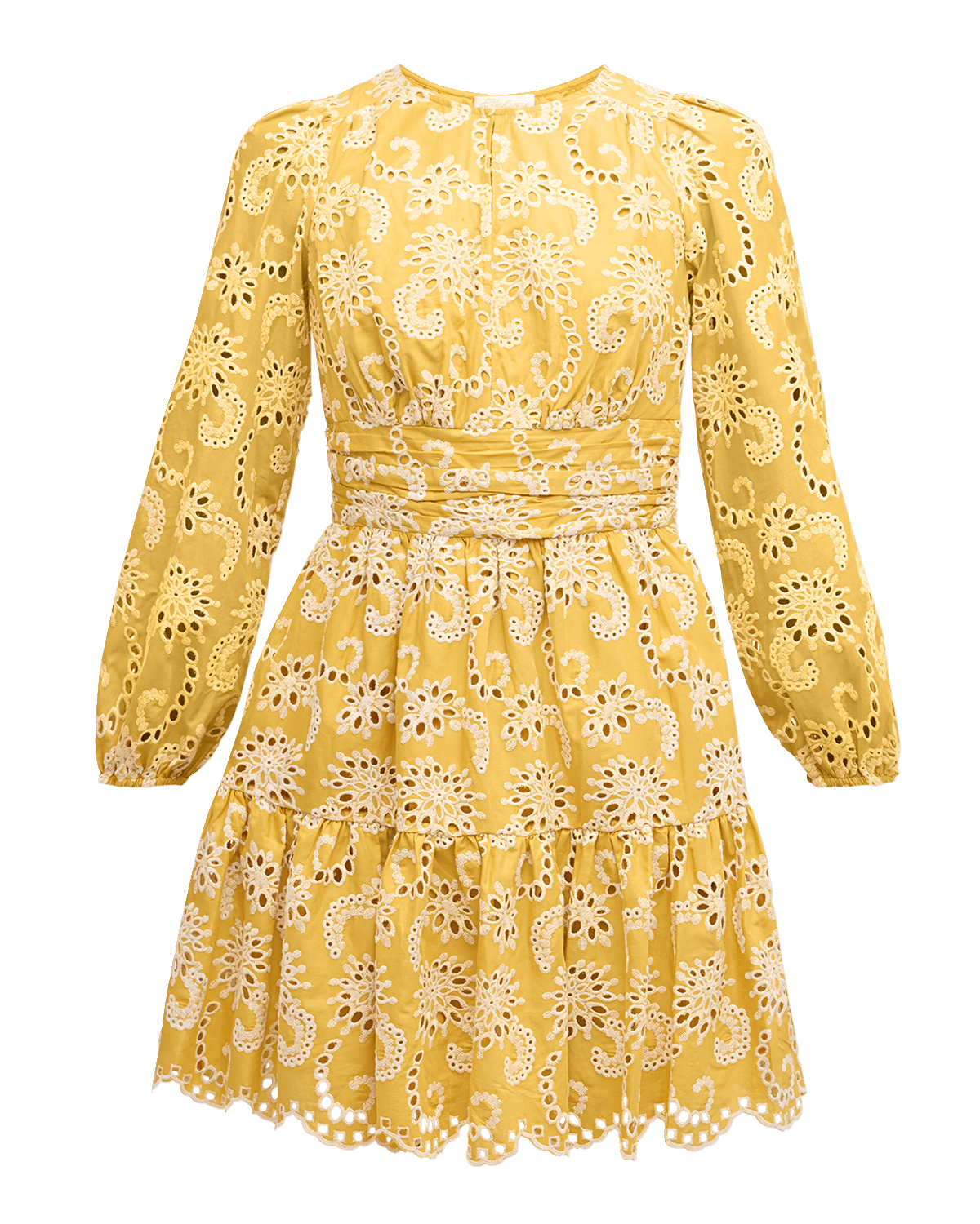 Shoshanna Costas Eyelet-Embroidered Cotton Mini Dress