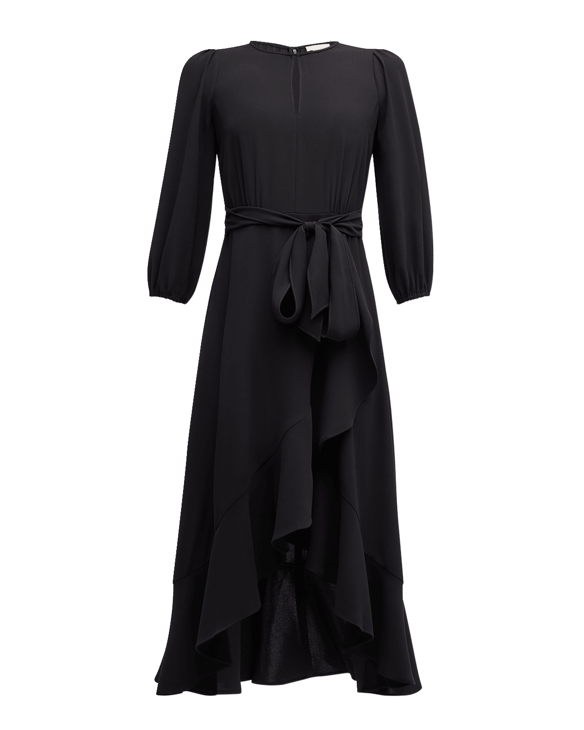 Shoshanna Berlin Cutout High-Low Ruffle Midi Dress