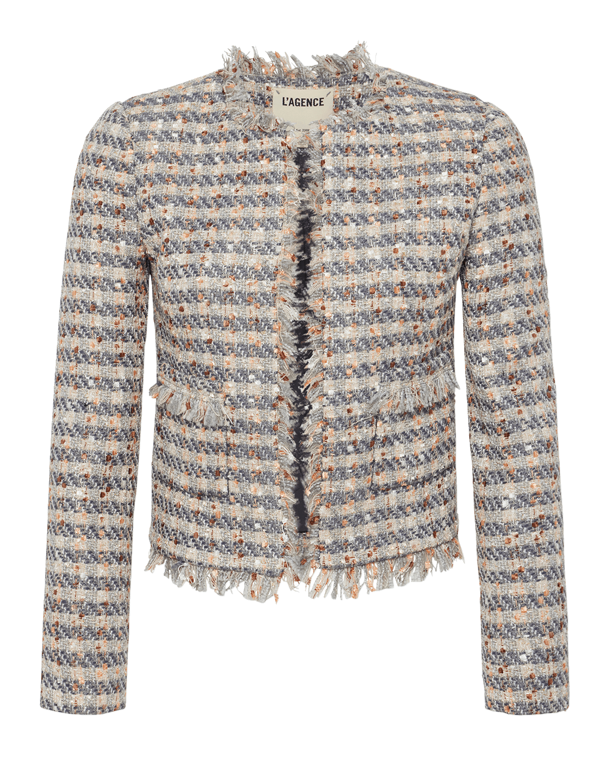 L'Agence Angelina Plaid Tweed Jacket