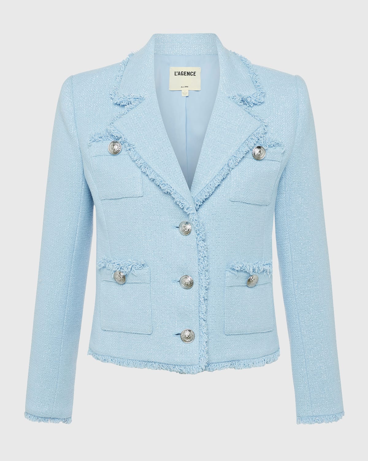 L'Agence Sylvia Metallic Tweed Jacket