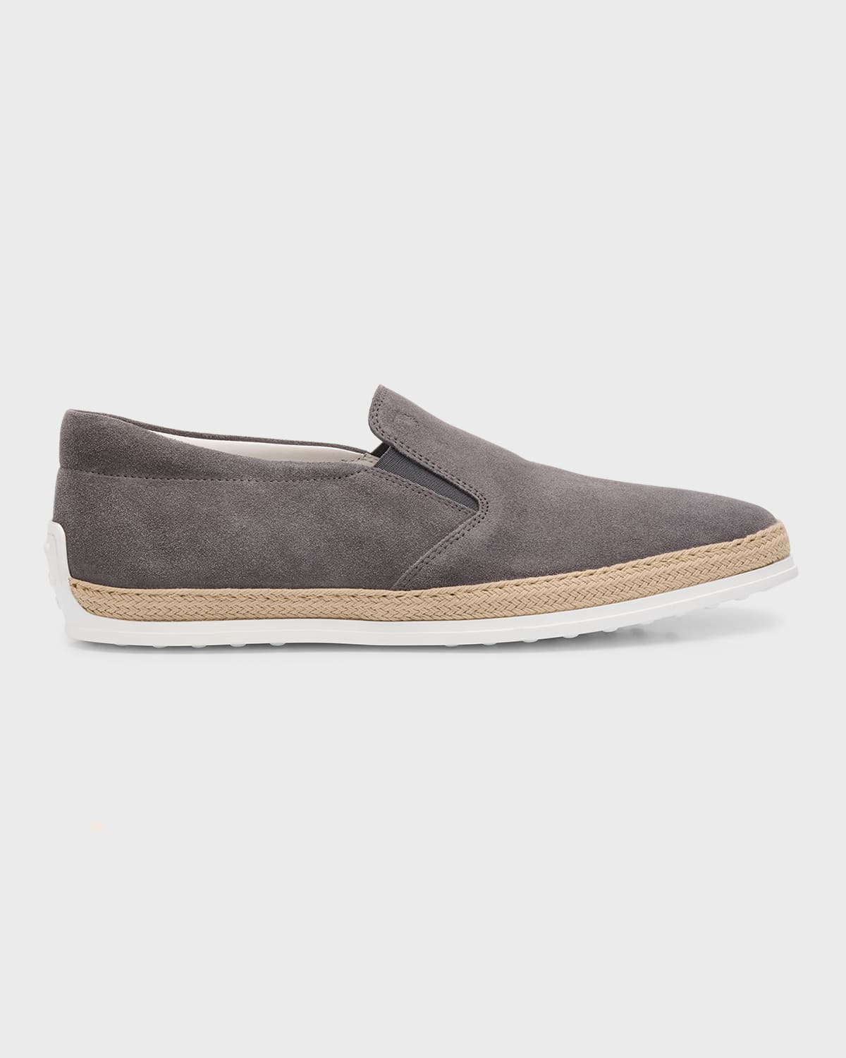 Tod's Men's Rubber Pebble-Sole Suede Espadrilles