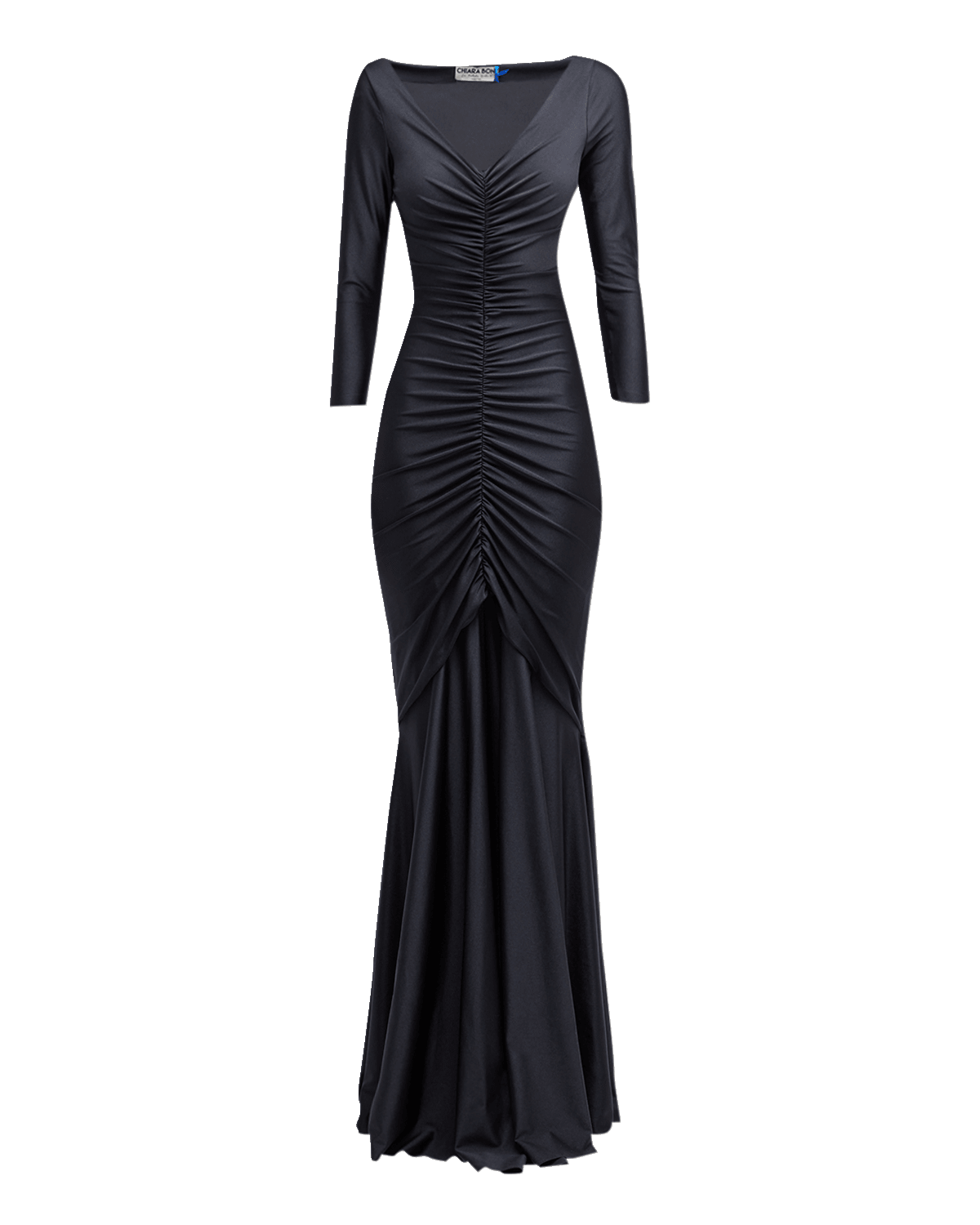 Chiara Boni La Petite Robe Ruched Front-Slit Mermaid Gown
