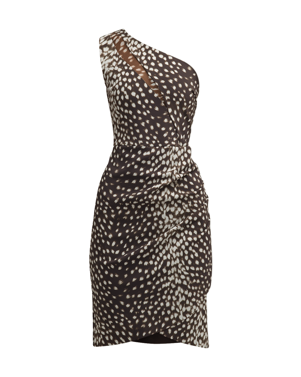 Chiara Boni La Petite Robe One-Shoulder Animal-Print Midi Dress