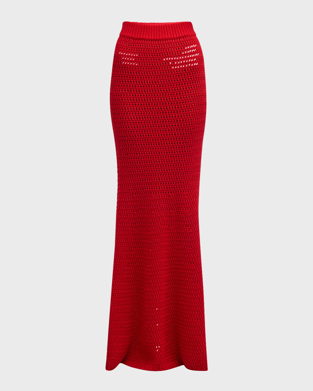 Hellessy Dora Crochet Knit Trumpet Maxi Skirt