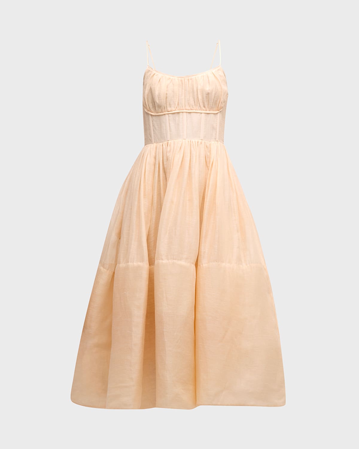 Zimmermann Natura Ruched A-Line Midi Dress