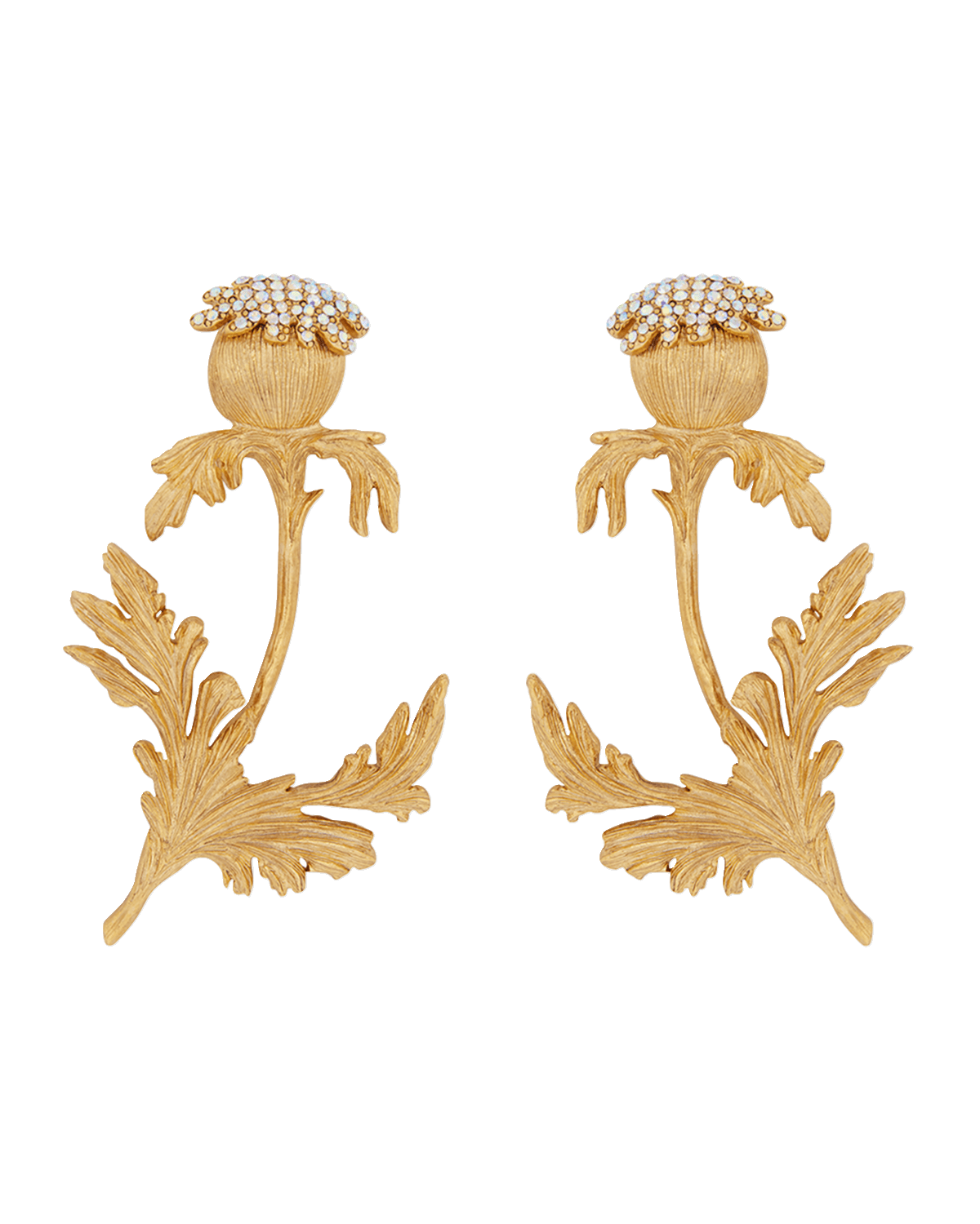 Oscar de la Renta Golden Thistle Earrings