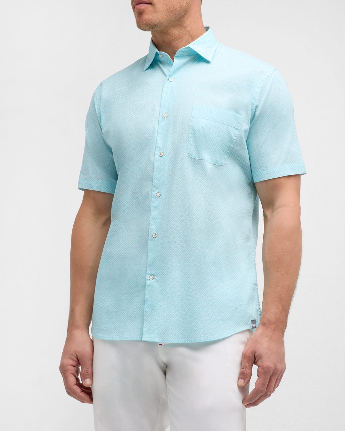 Peter Millar Men's Piers Cotton-Stretch Short-Sleeve Sport Shirt