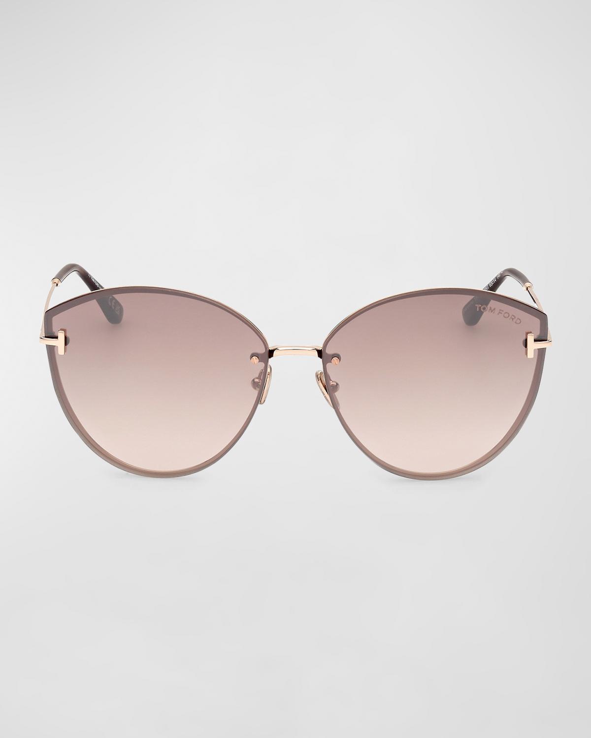 TOM FORD Evangeline Metal Cat-Eye Sunglasses