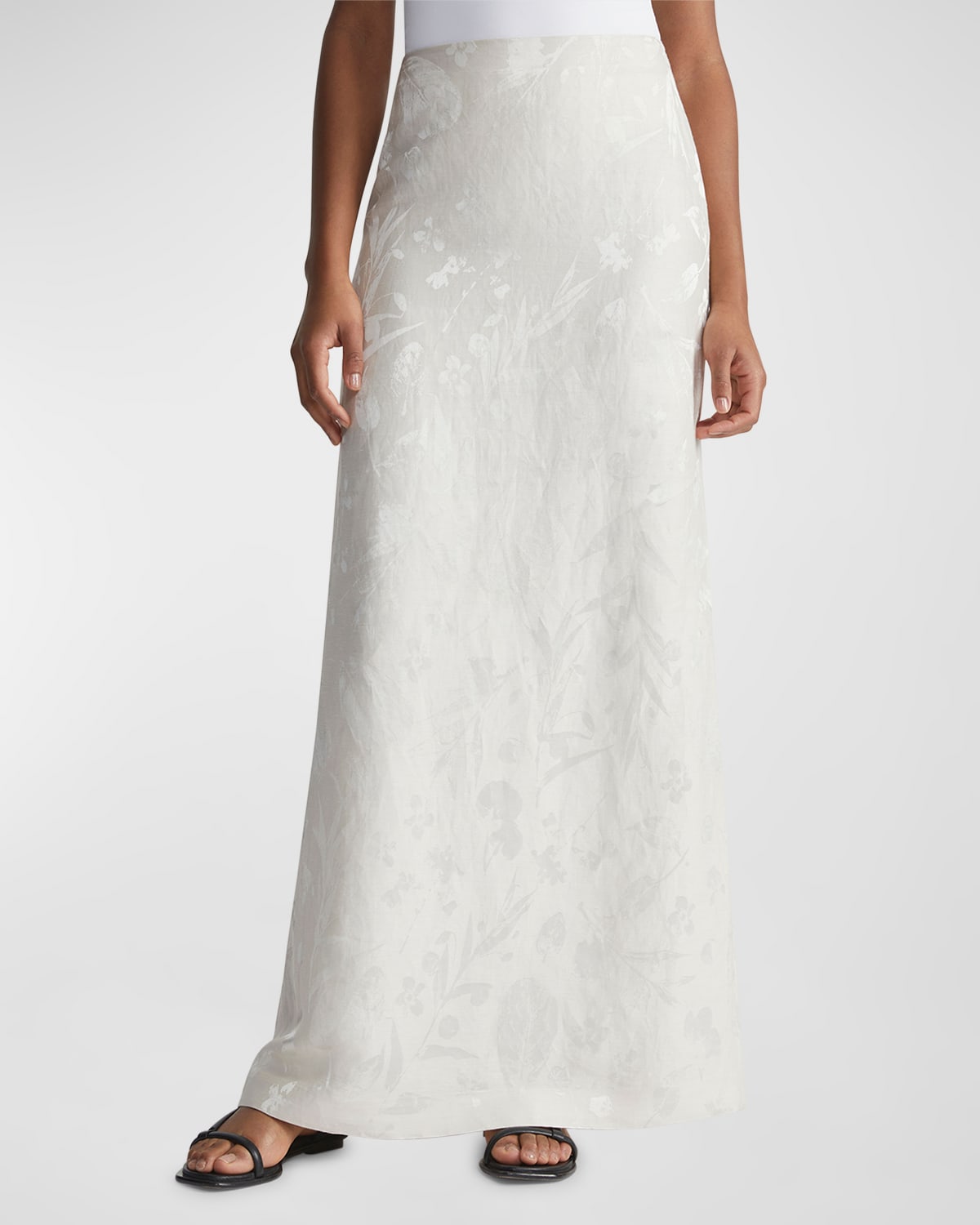 Lafayette 148 New York Floral Jacquard Straight Maxi Skirt