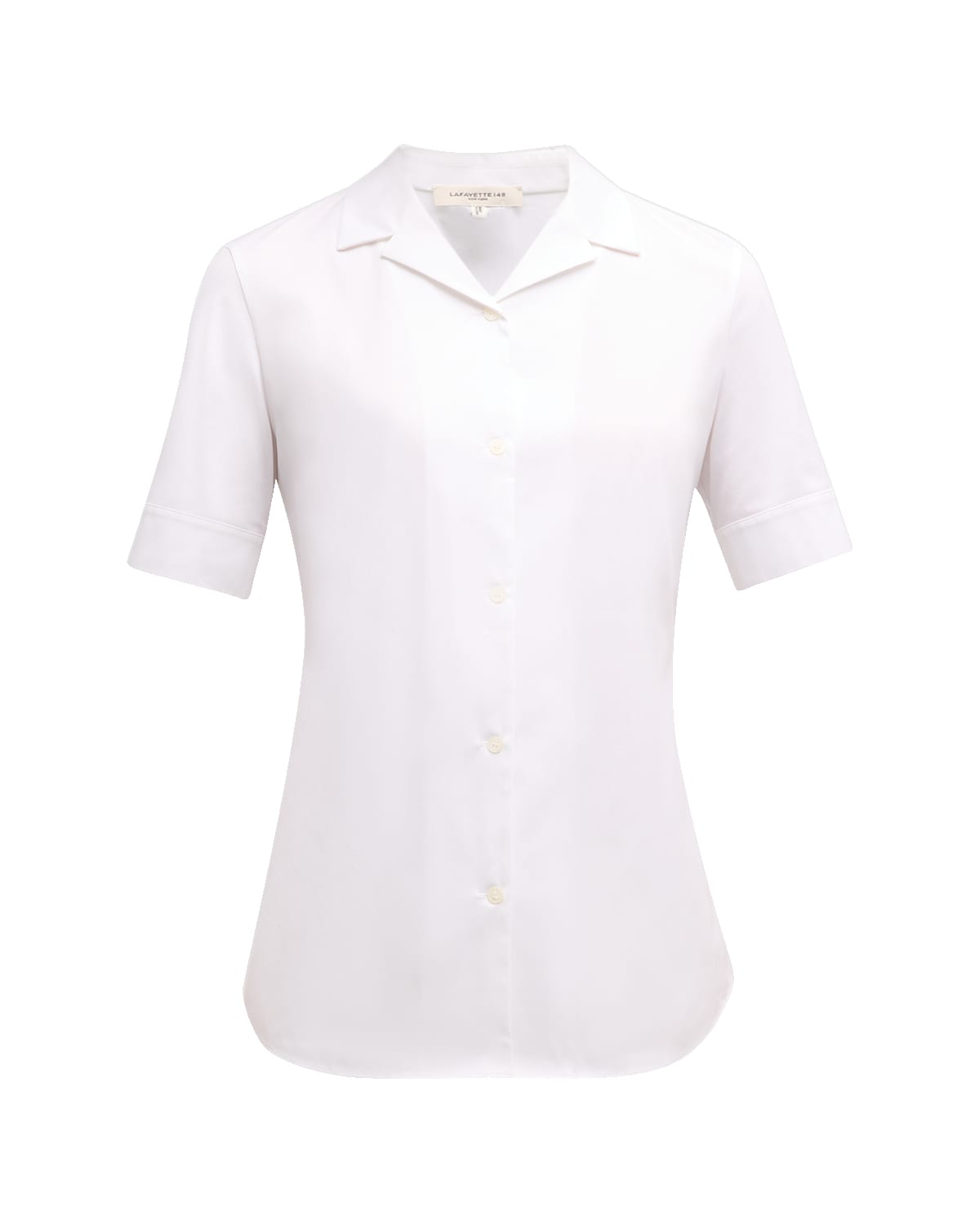 Lafayette 148 New York Button-Down Stretch Cotton Shirt