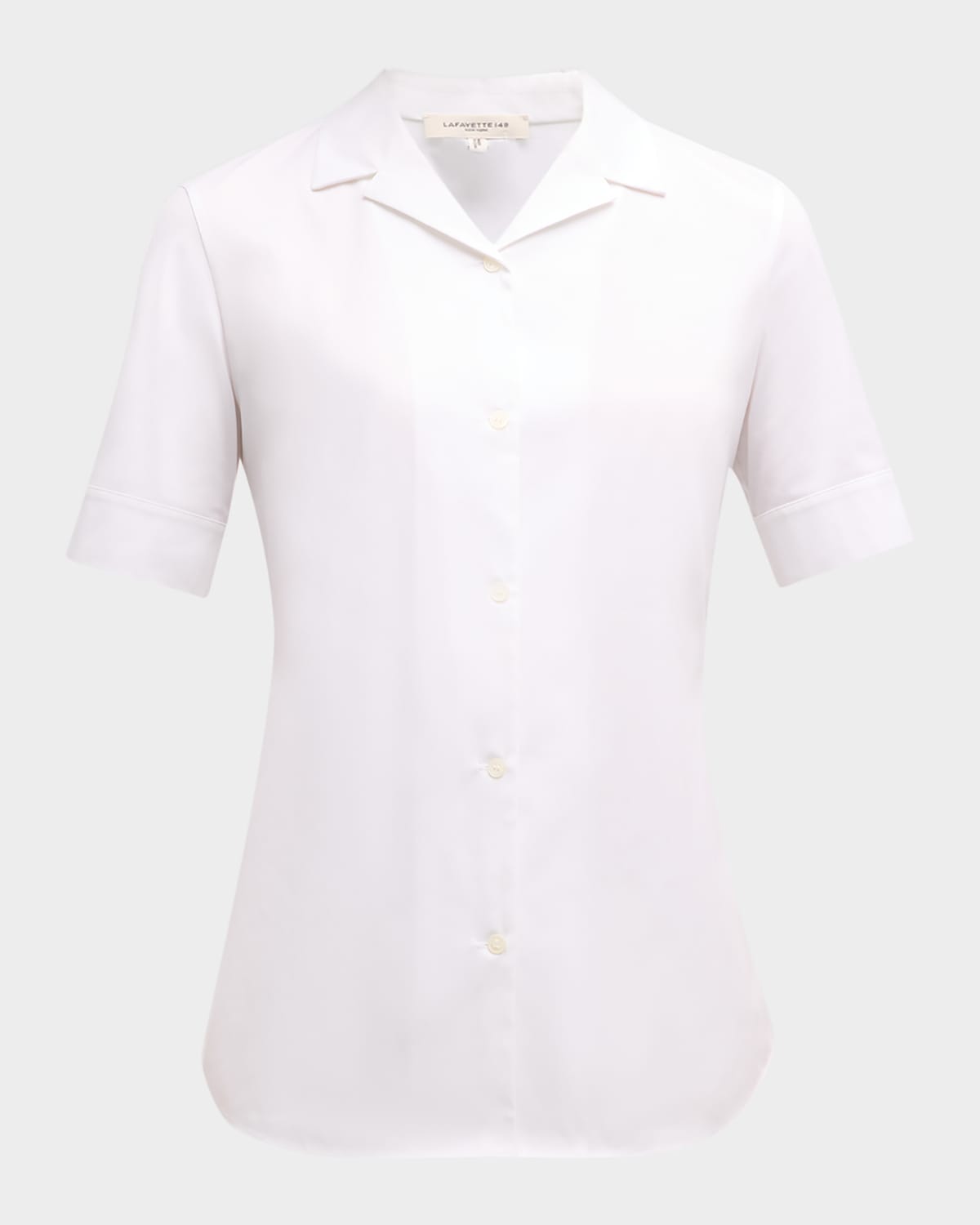 Lafayette 148 New York Button-Down Stretch Cotton Shirt