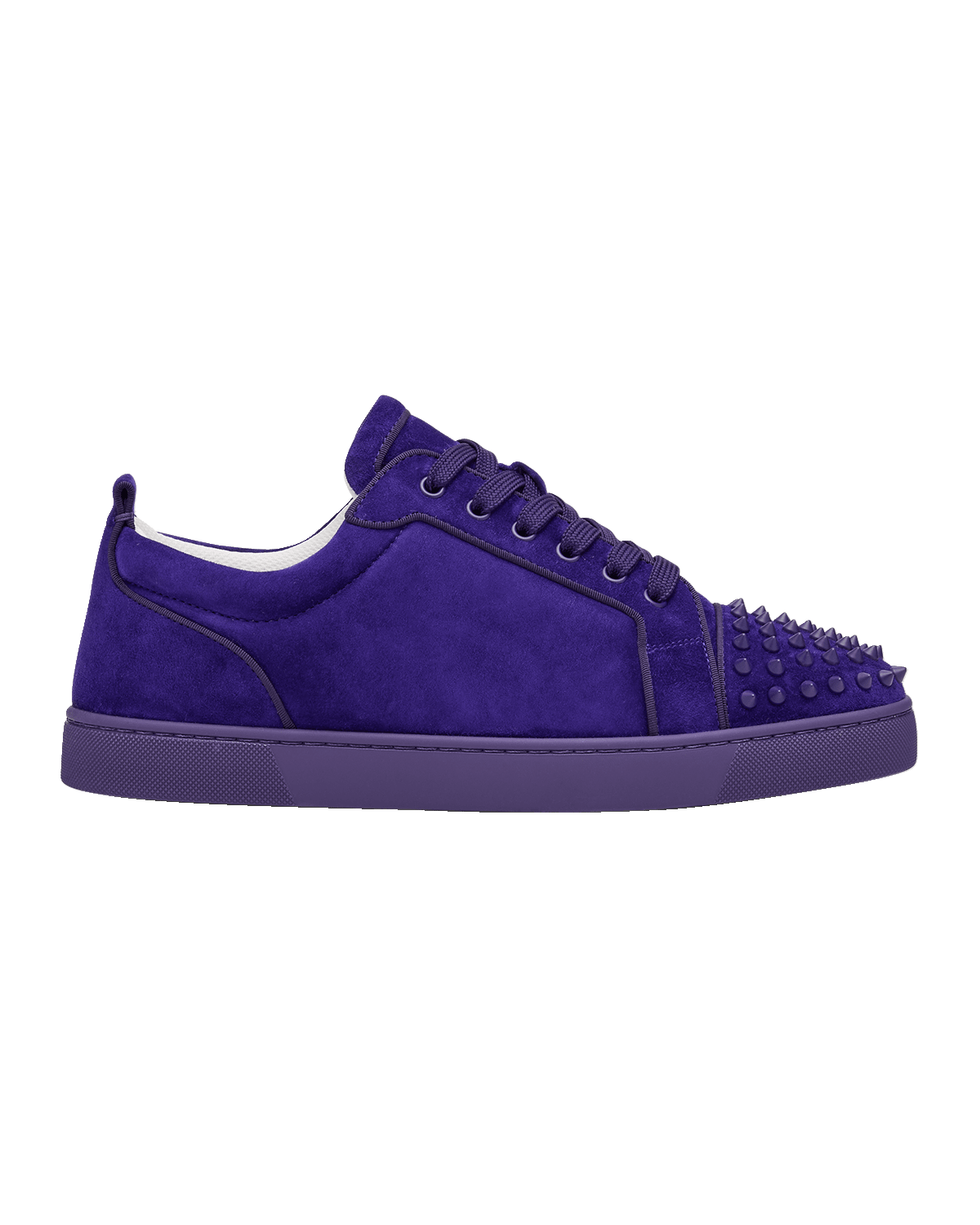 Christian Louboutin Men's Louis Junior Spikes Low-Top Suede Sneakers