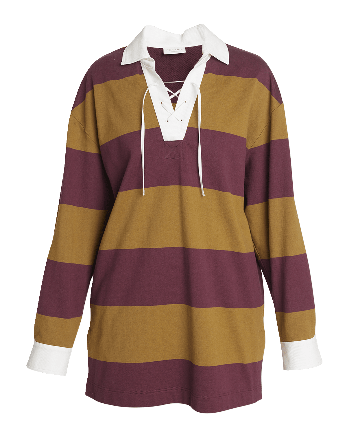 Dries Van Noten Chu Oversize Striped Polo Shirt