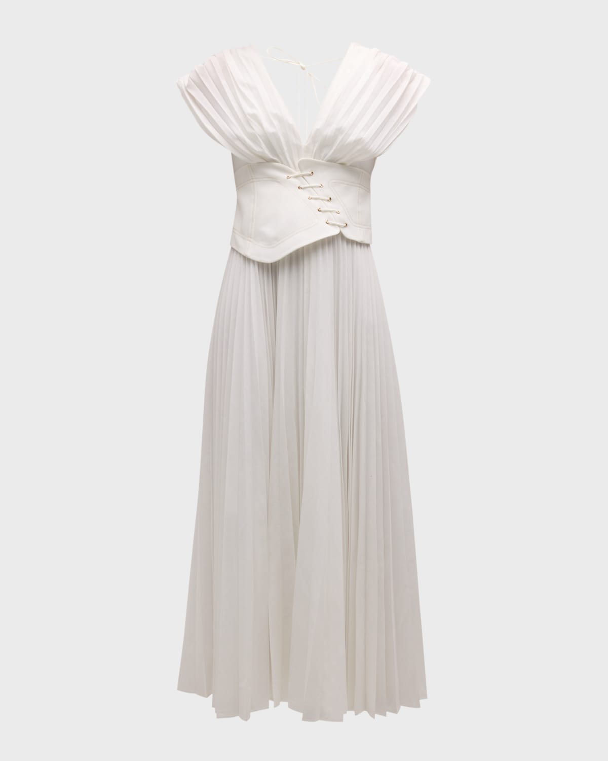 Acler Airlie Pleated Corset Midi Dress