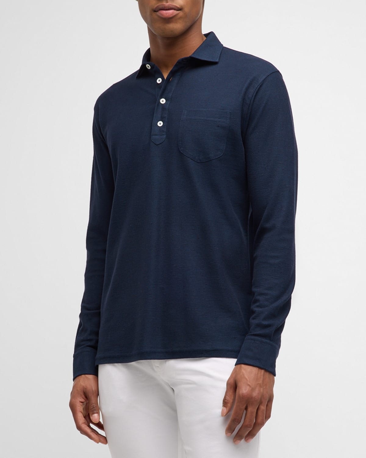 Peter Millar Men's Croxley Long-Sleeve Polo Shirt