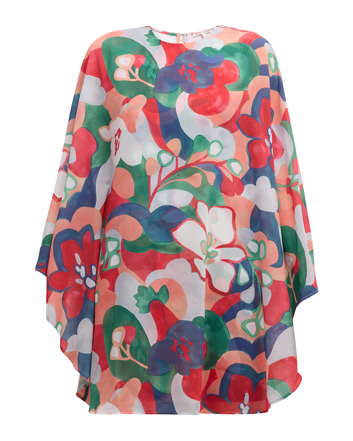 Frances Valentine Bree Floral-Print Cape-Sleeve Mini Dress