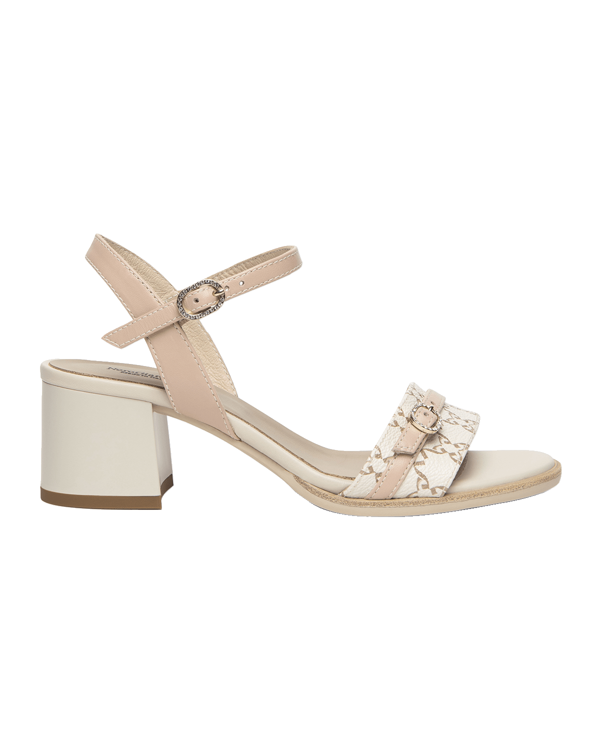 NeroGiardini City Logo Leather Ankle-Strap Sandals