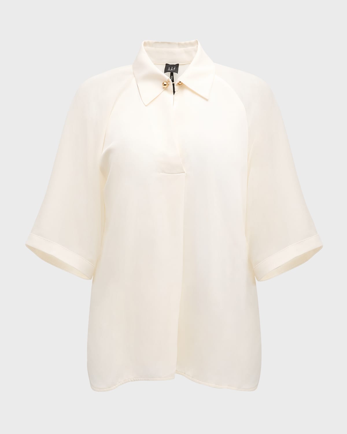Marella Cerbero Pleated Sheer-Sleeve Shirt
