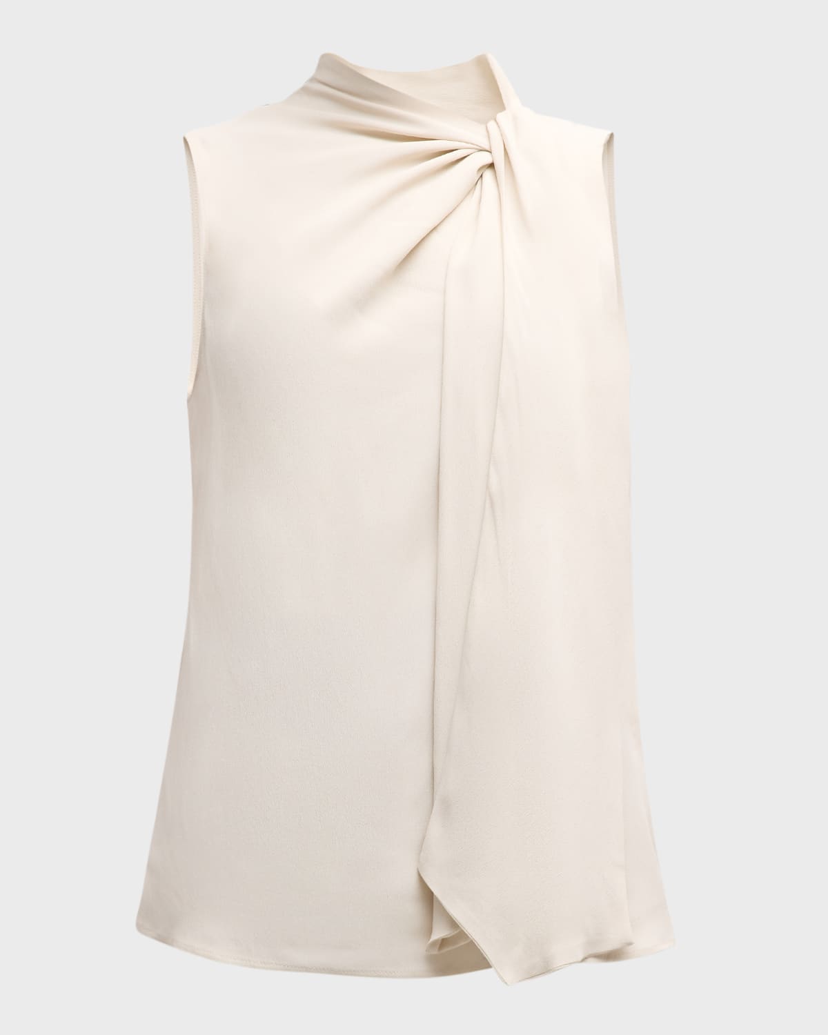 Marella Divo Sleeveless Tie-Neck Crepe Blouse