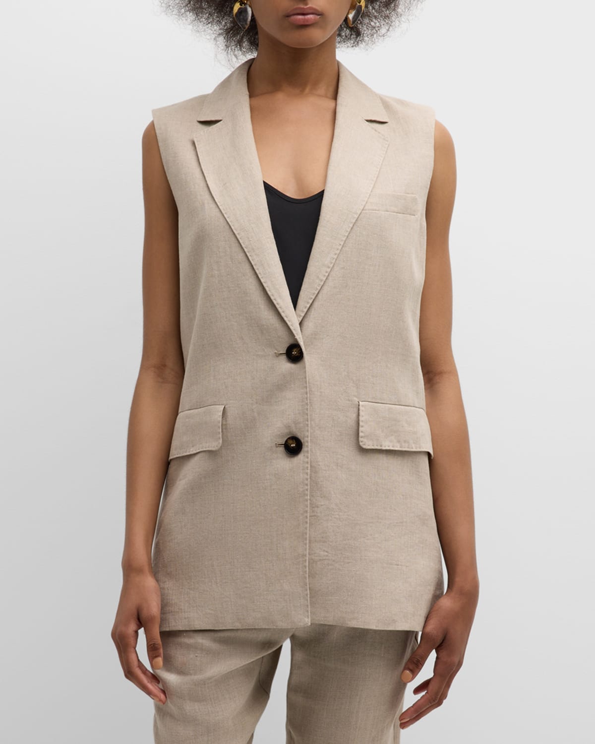 Marella Palk Single-Breasted Pick Stitch Vest