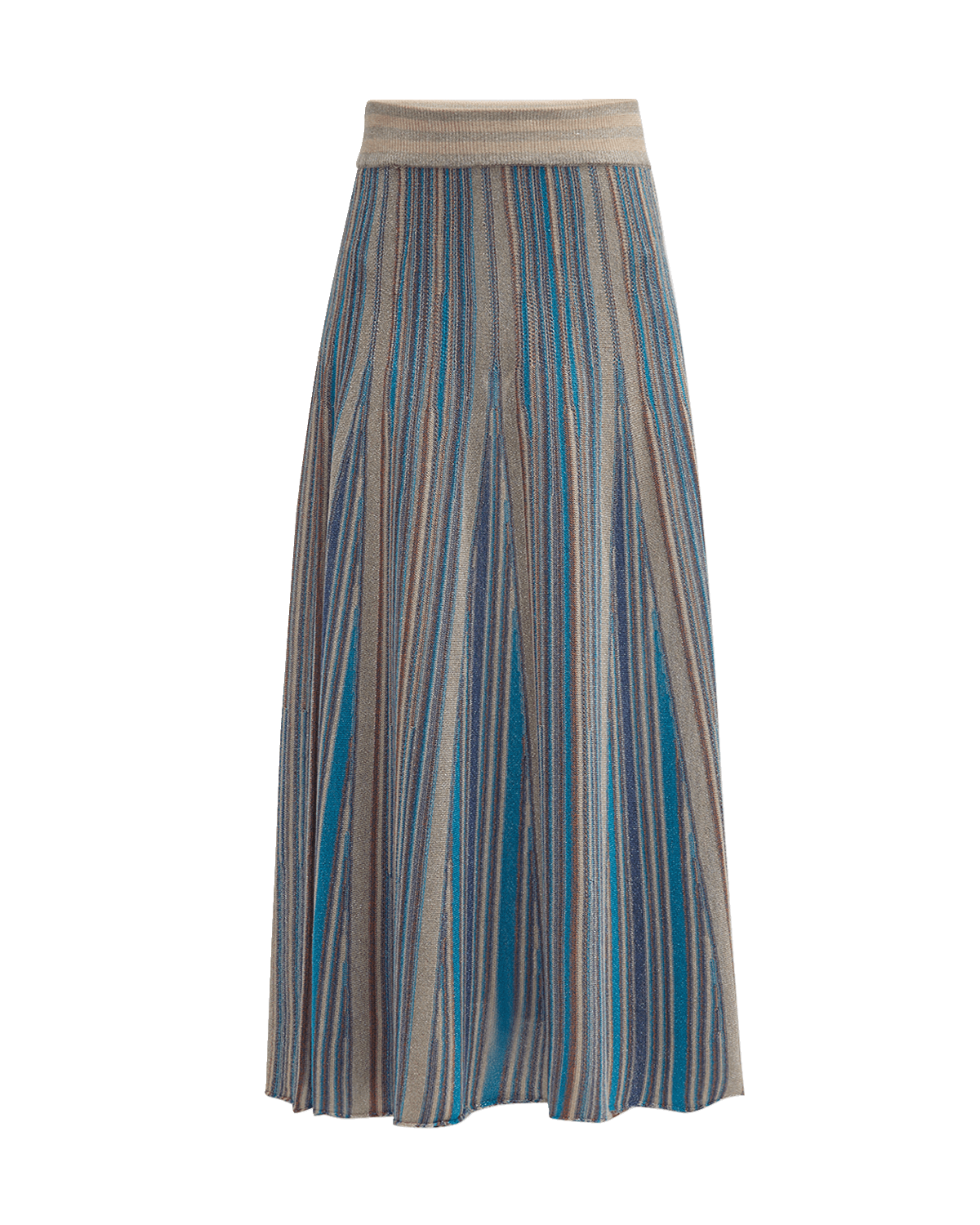 Marella Lodola2 Striped A-Line Midi Skirt