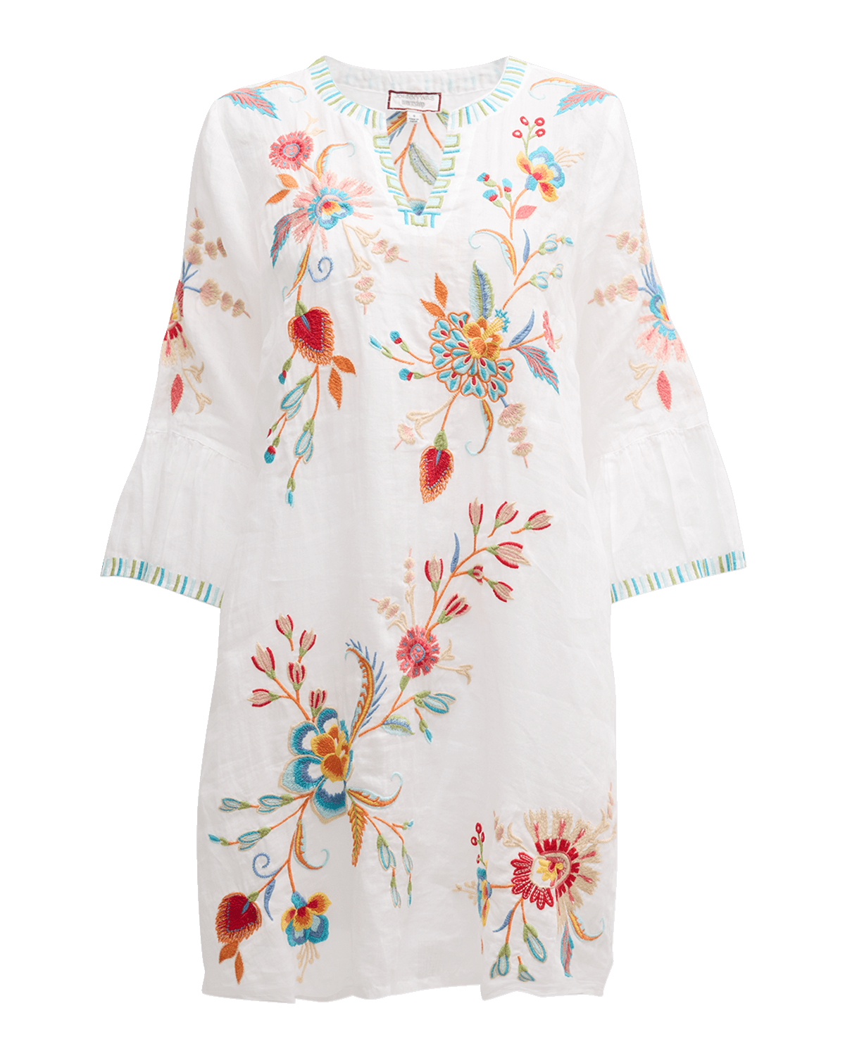 Johnny Was Joele Floral-Embroidered Midi Shift Dress