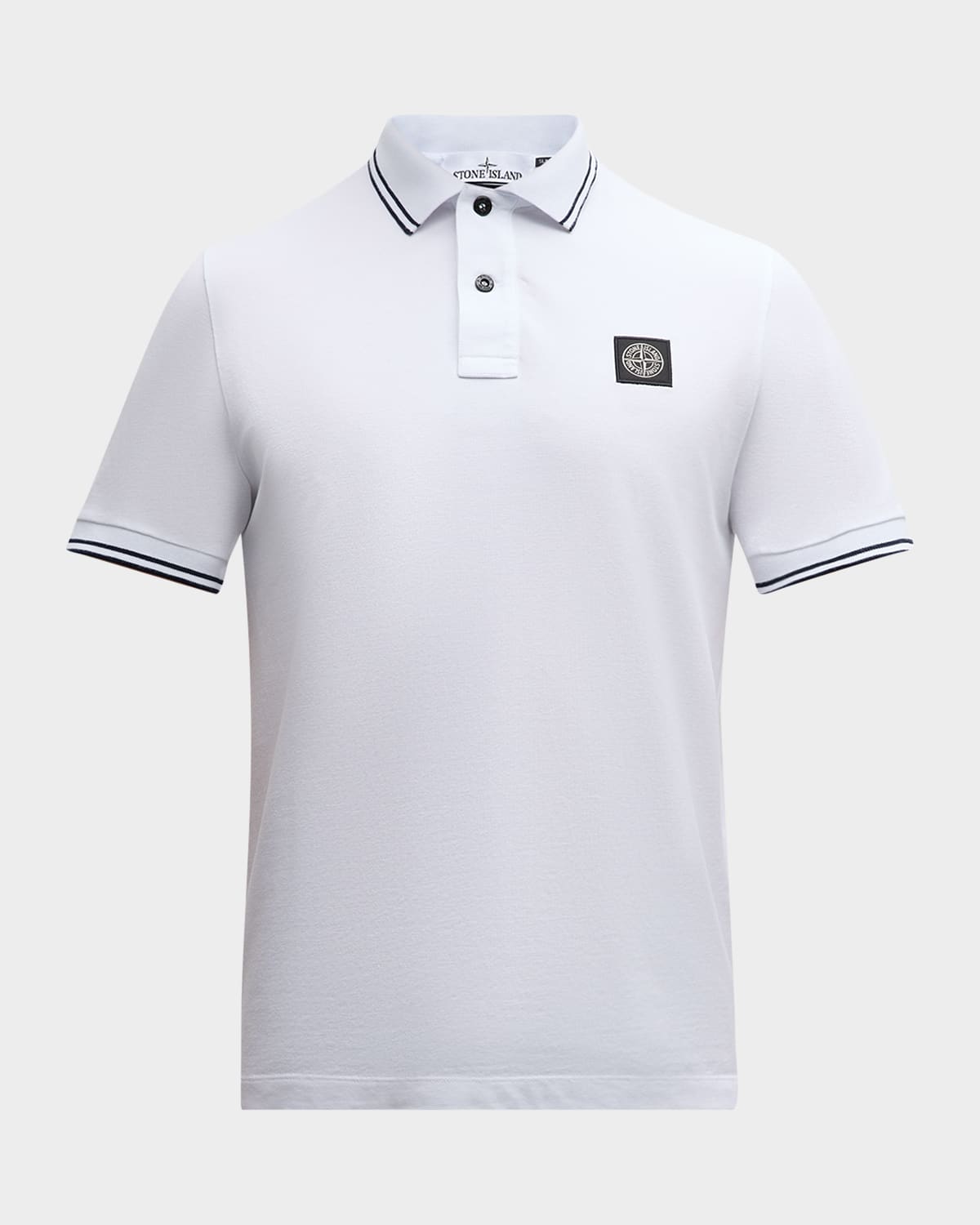 Stone Island Men's Patch Polo Shirt with Tipping