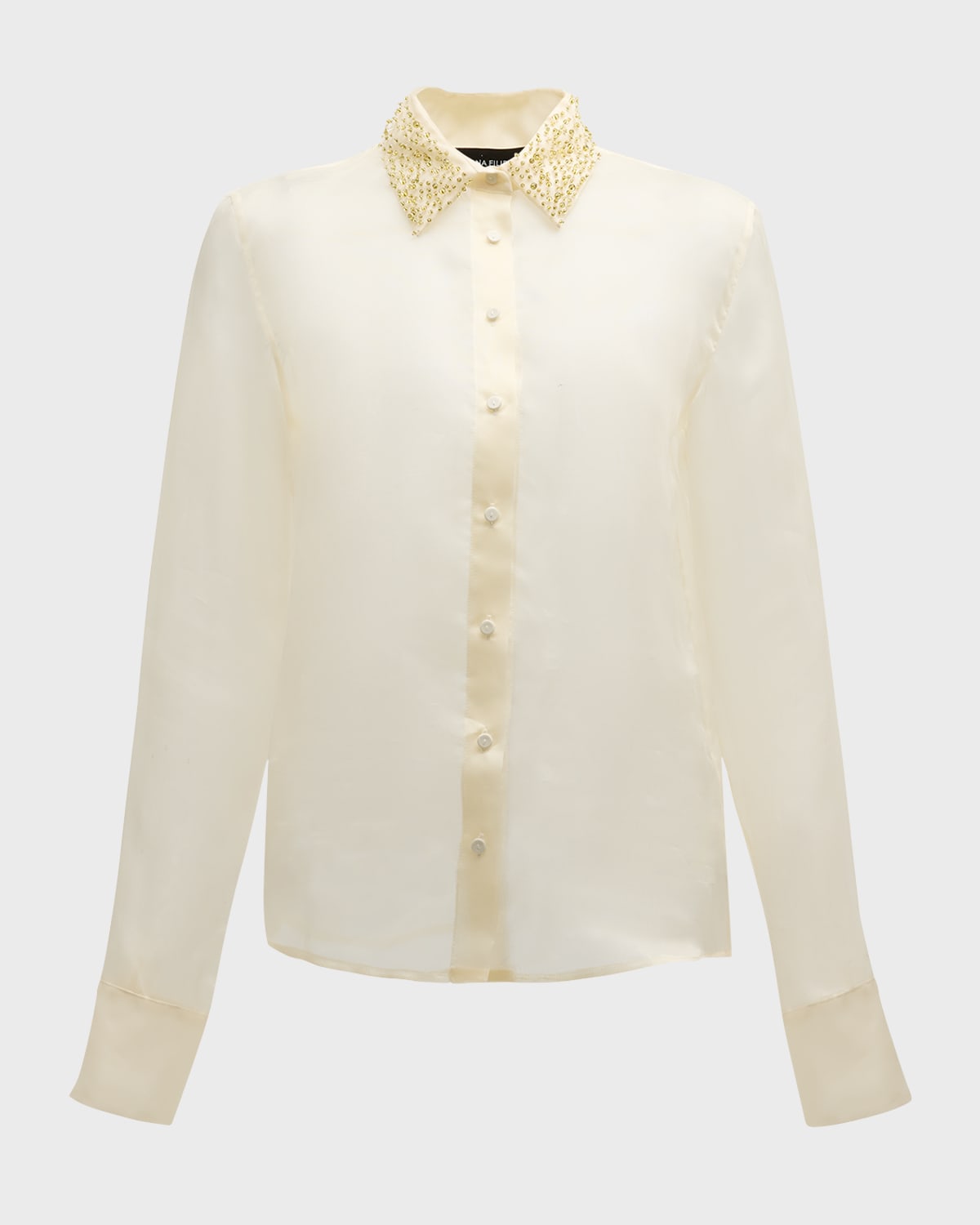FABIANA FILIPPI Beaded Sheer Silk Organza Shirt