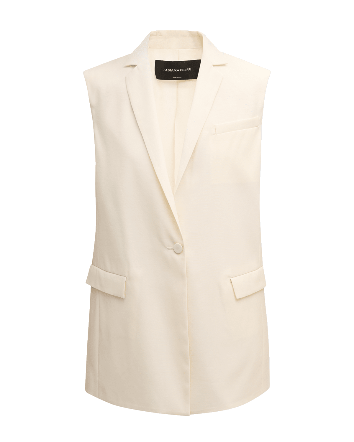 FABIANA FILIPPI Single-Button Straight Wool-Silk Vest