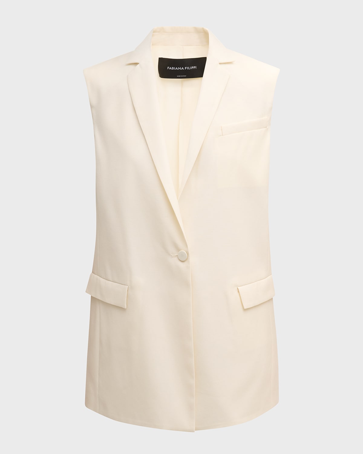 FABIANA FILIPPI Single-Button Straight Wool-Silk Vest