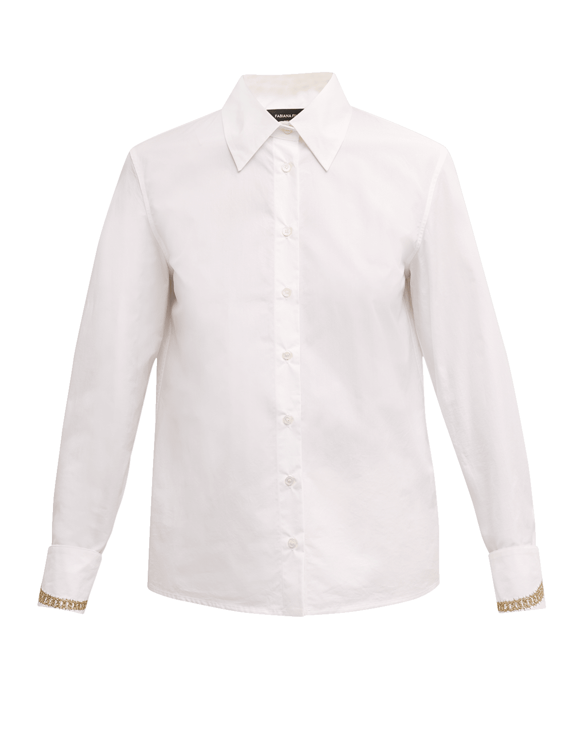 FABIANA FILIPPI Embroidered Button-Down Cotton Poplin Shirt