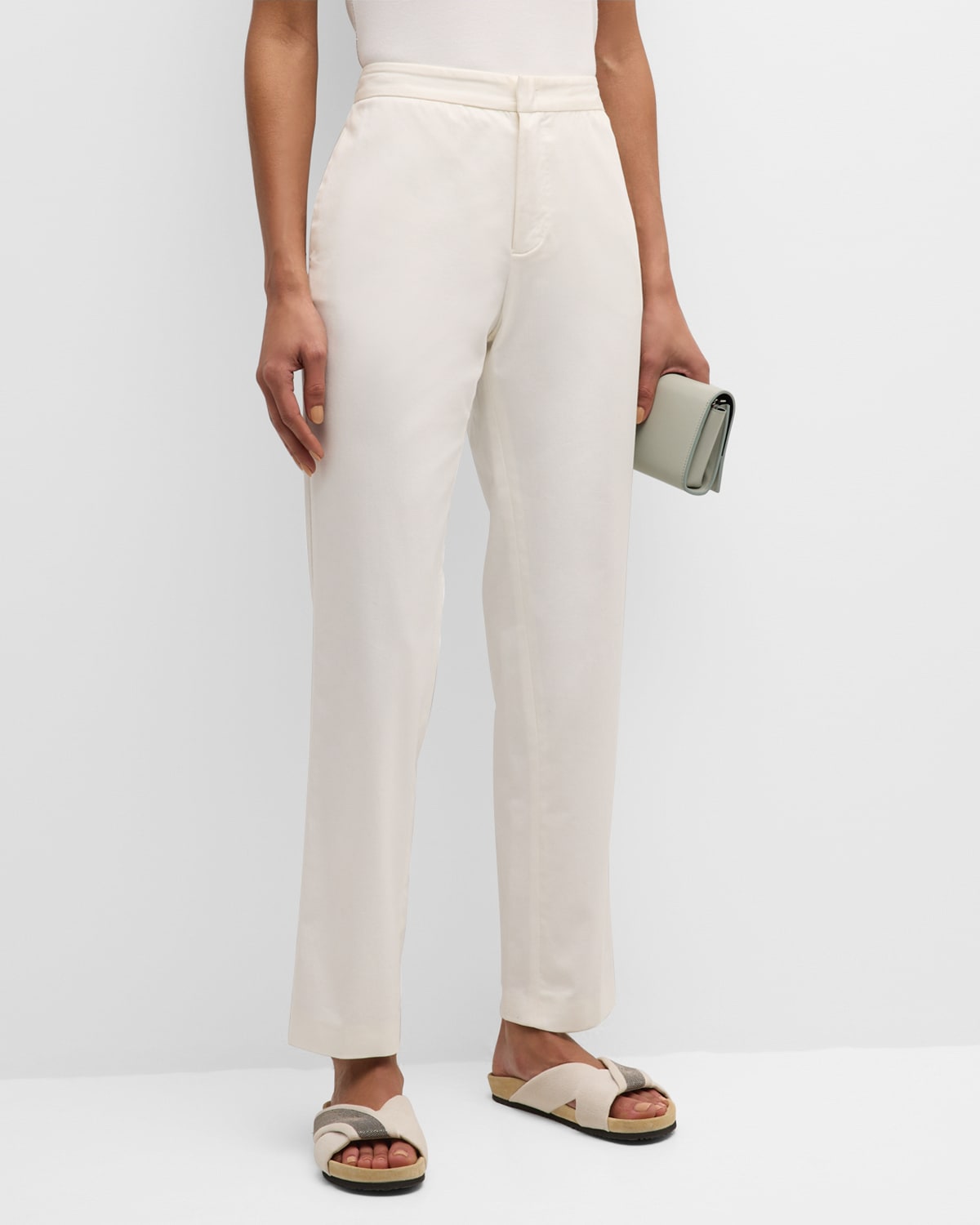 FABIANA FILIPPI Cropped Straight-Leg Gabardine Trousers
