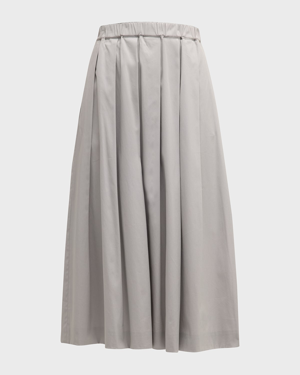 FABIANA FILIPPI Pleated A-Line Stretch Poplin Midi Skirt