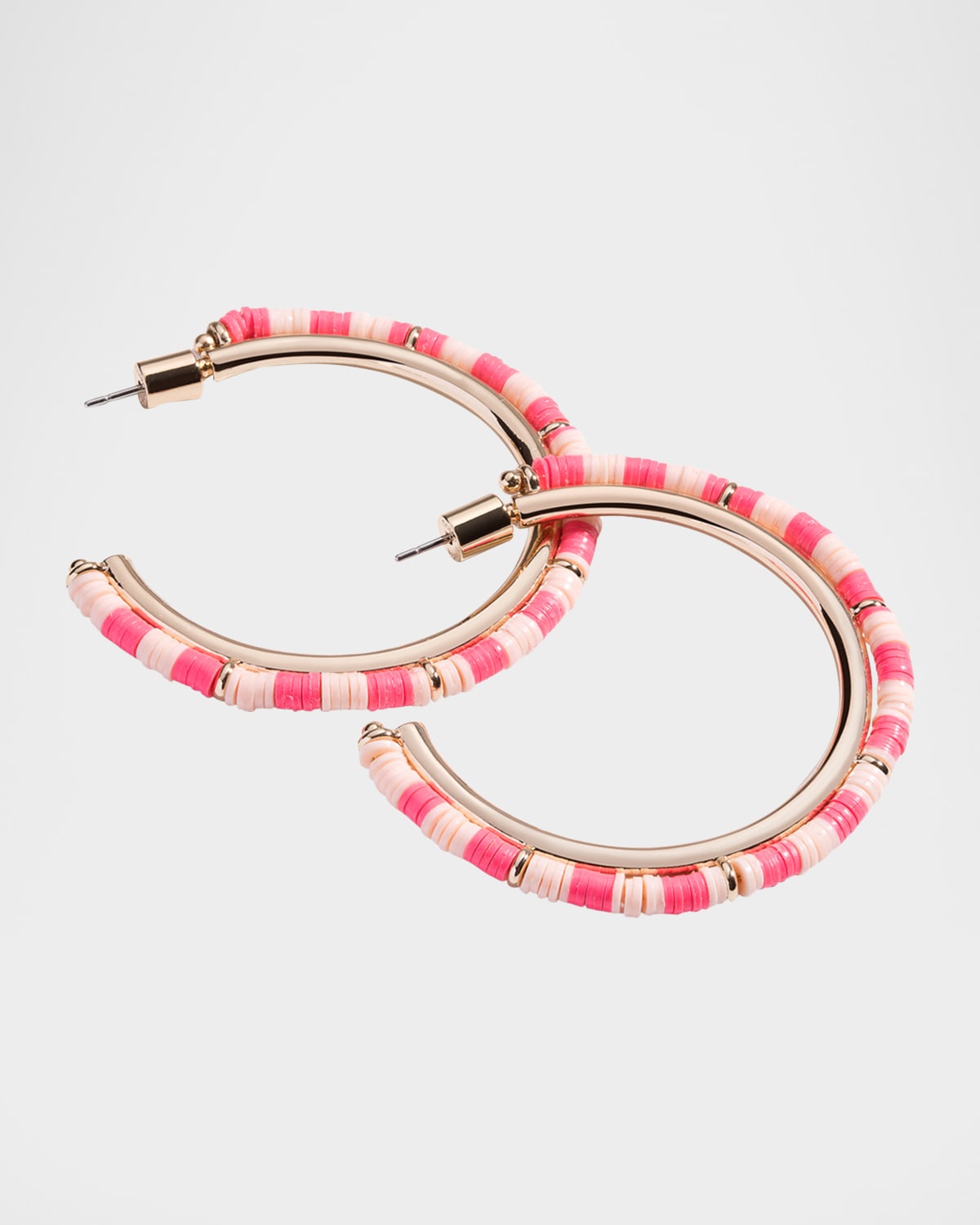 Elsie Frieda Mini Anguilla Hoop Earrings with Heishi Beads