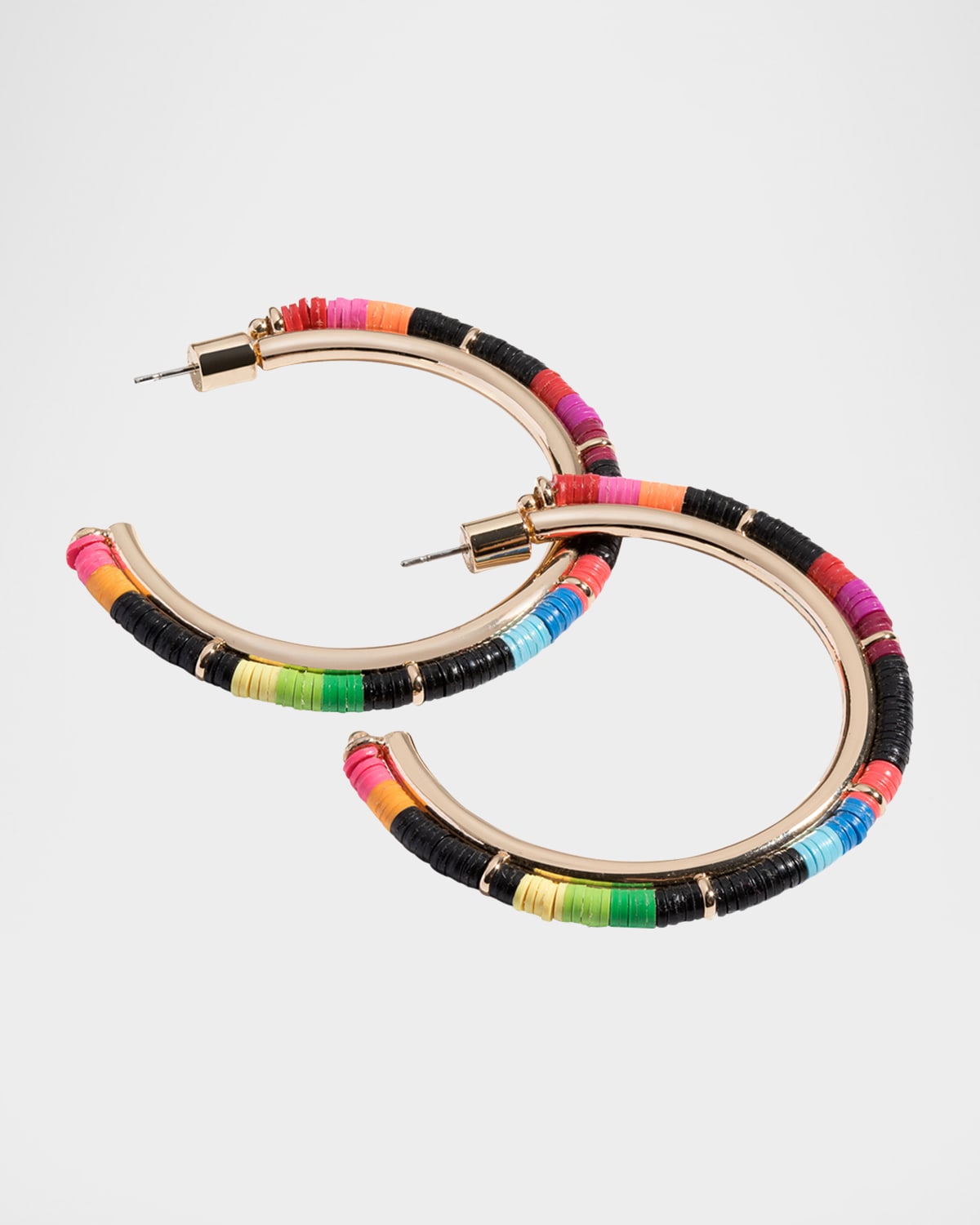 Elsie Frieda Mini Anguilla Hoop Earrings with Heishi Beads