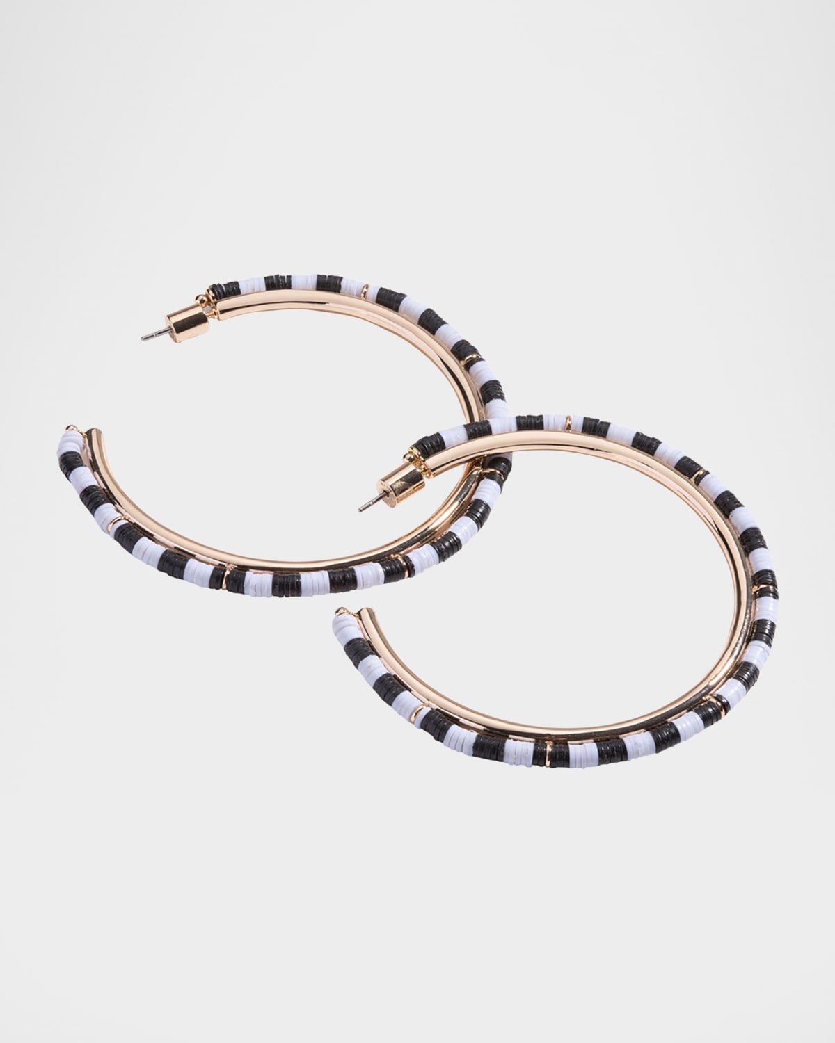 Elsie Frieda Anguilla Hoop Earrings with Heishi Beads