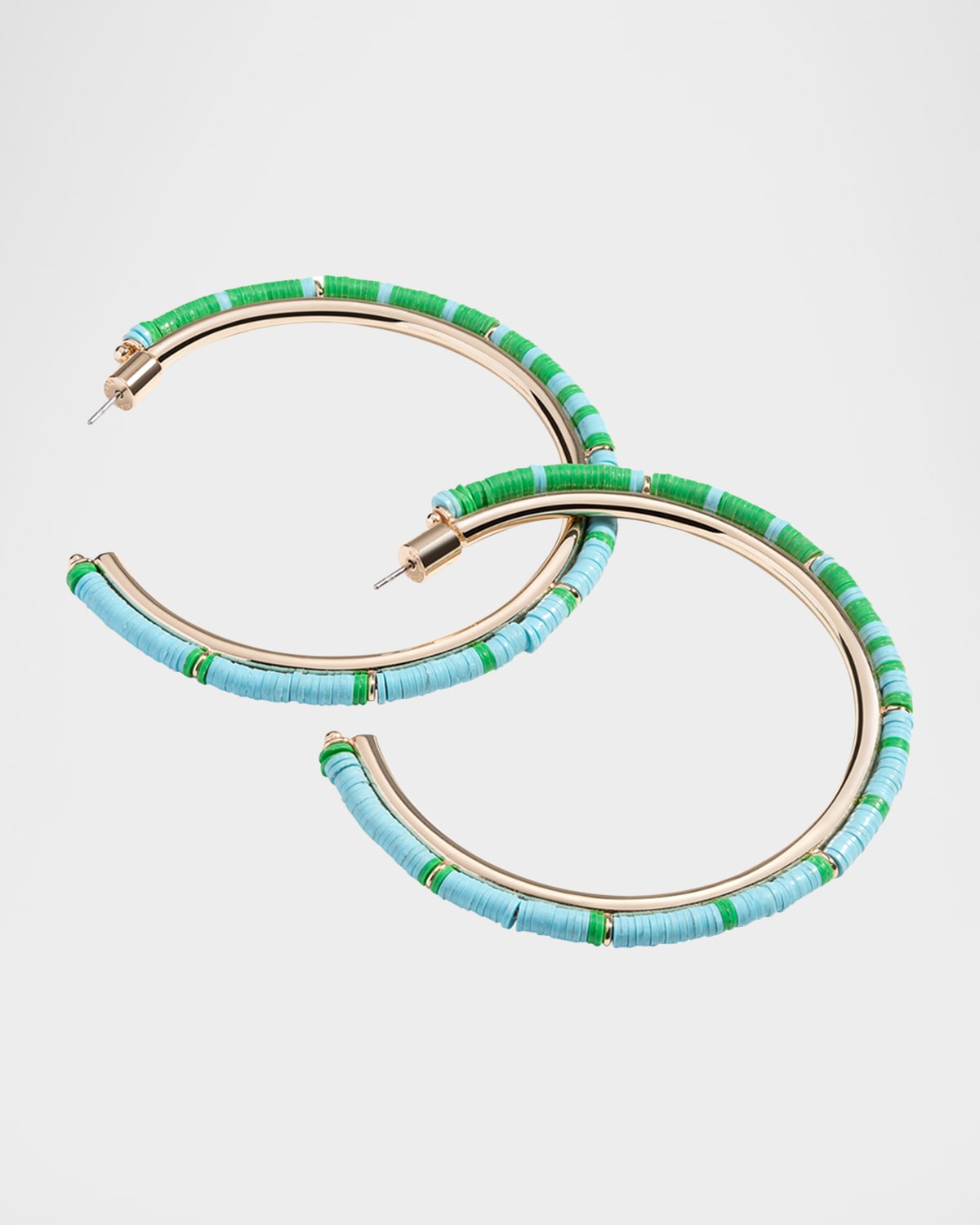 Elsie Frieda Anguilla Hoop Earrings with Heishi Beads