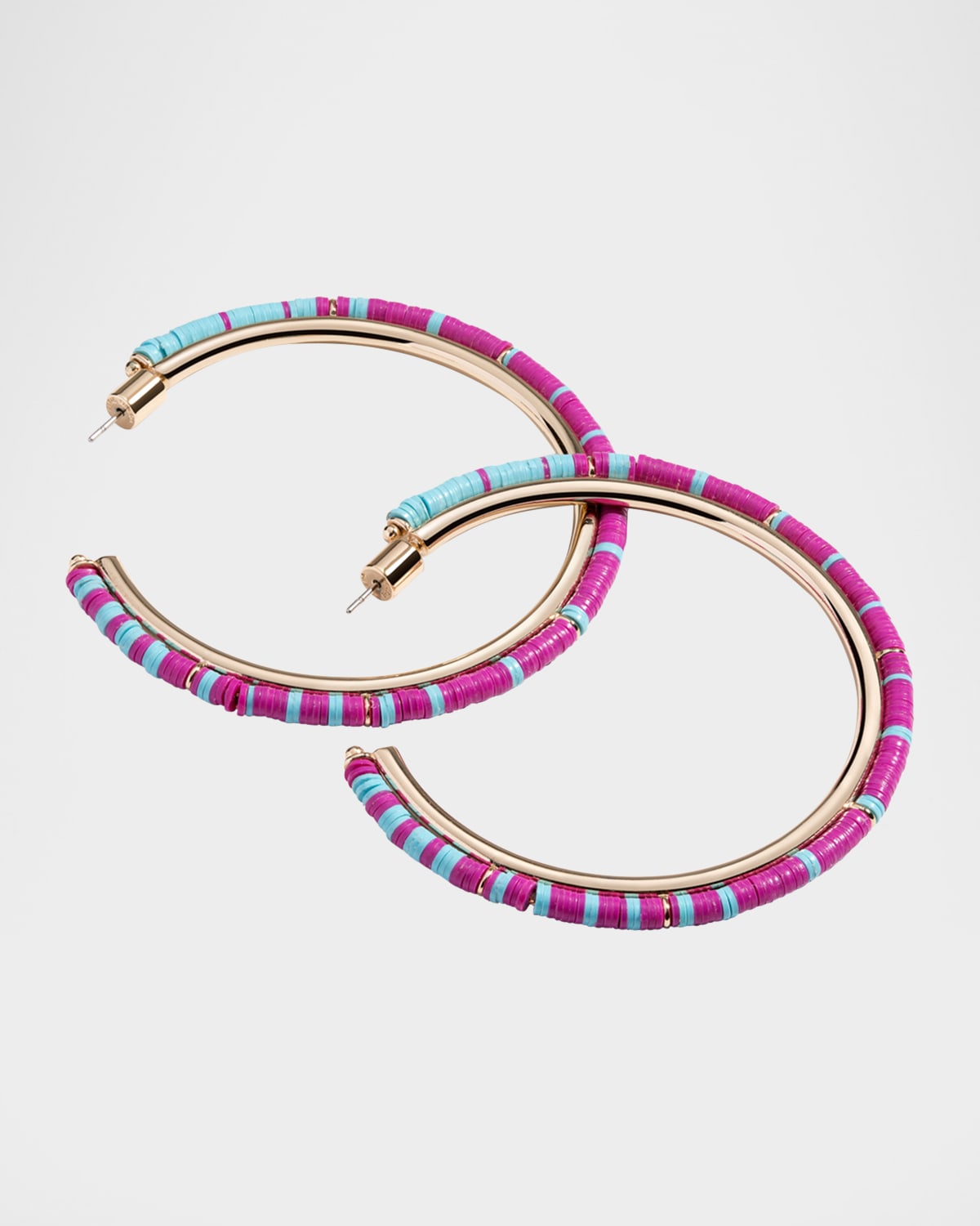Elsie Frieda Anguilla Hoop Earrings with Heishi Beads