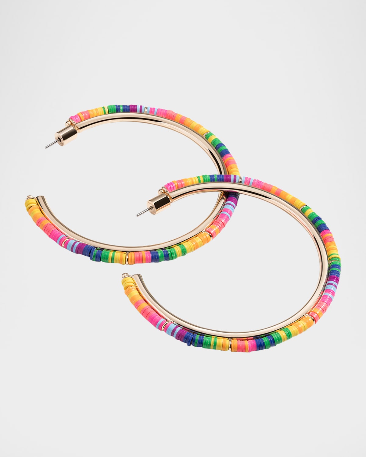 Elsie Frieda Anguilla Hoop Earrings with Heishi Beads
