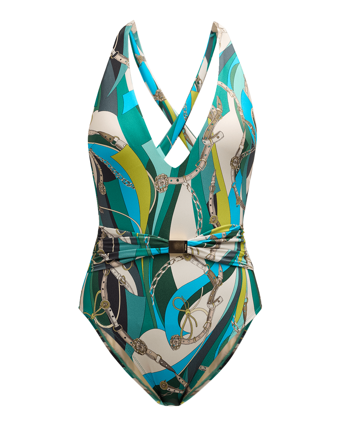 L'Agence Lisa Belt Plunge One-Piece Swimsuit