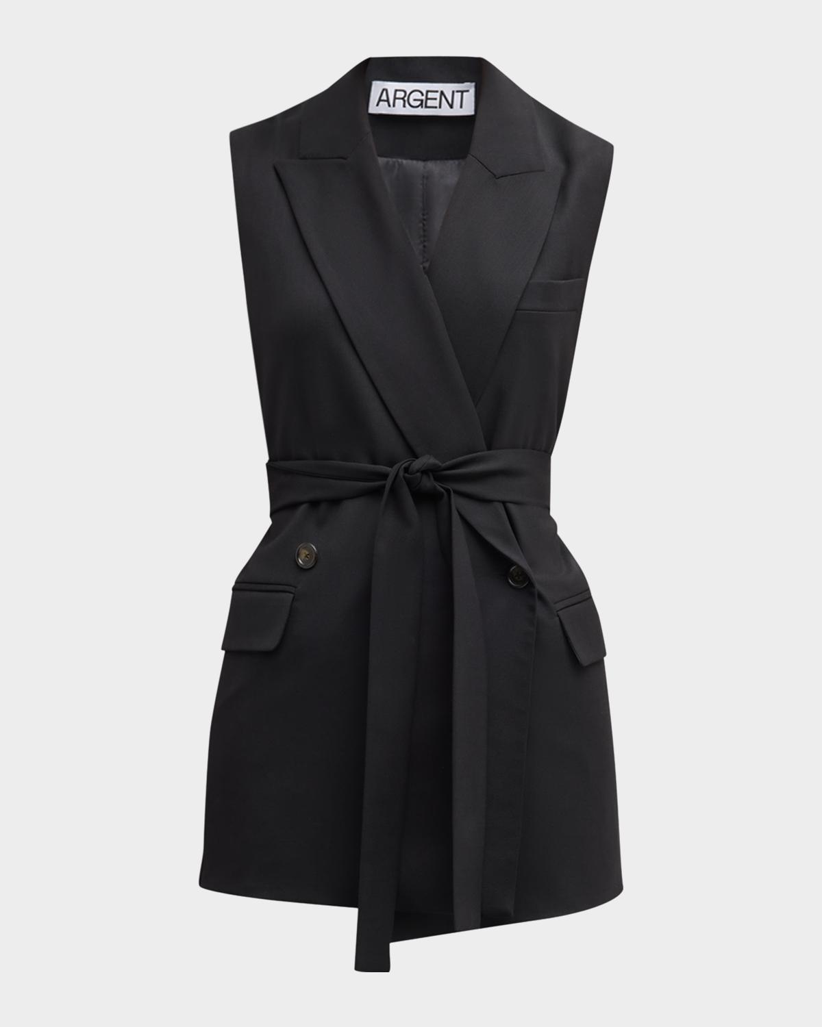 ARGENT Belted Double-Breasted Seasonless Wool Vest