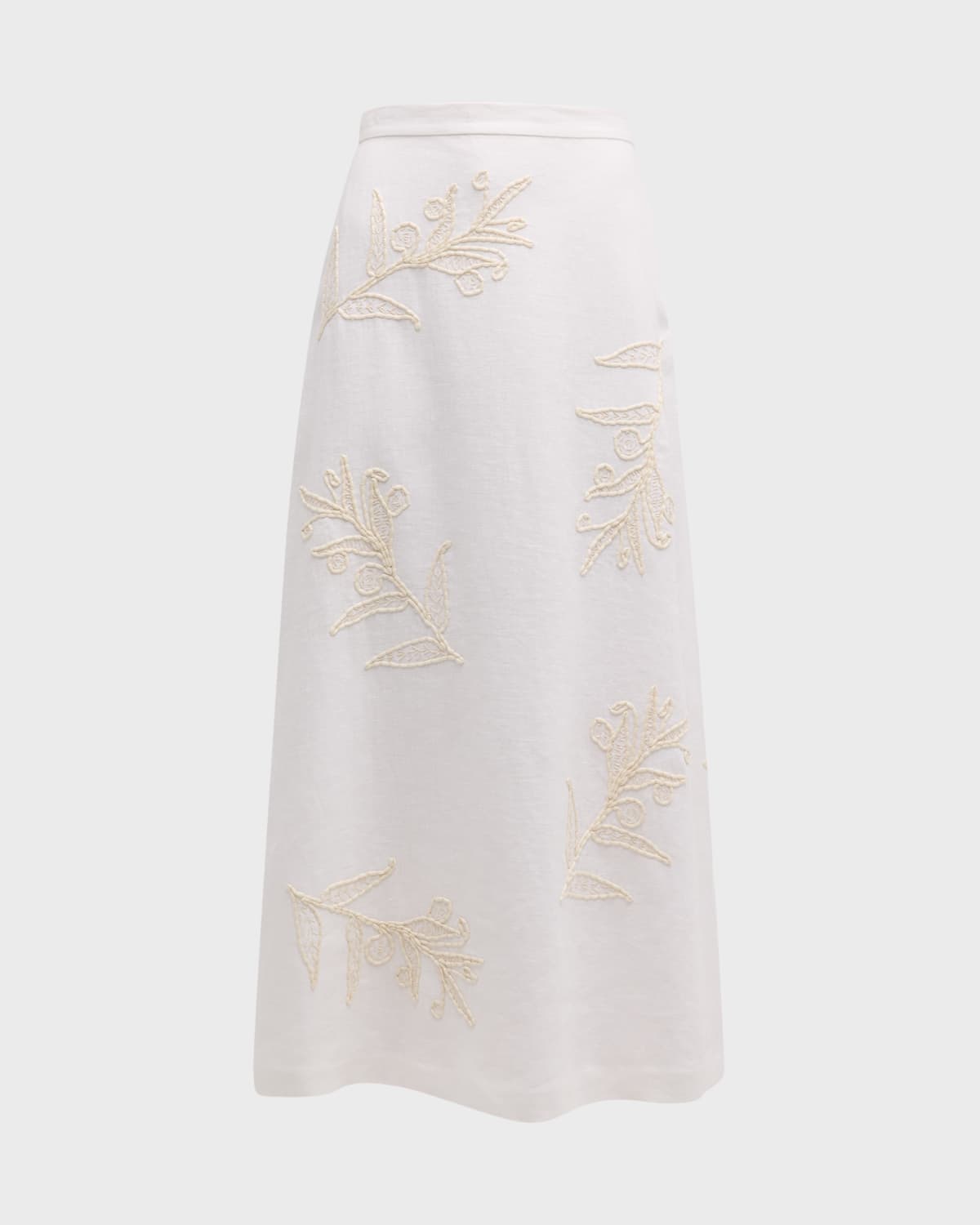 Lafayette 148 New York Embroidered A-Line Maxi Skirt