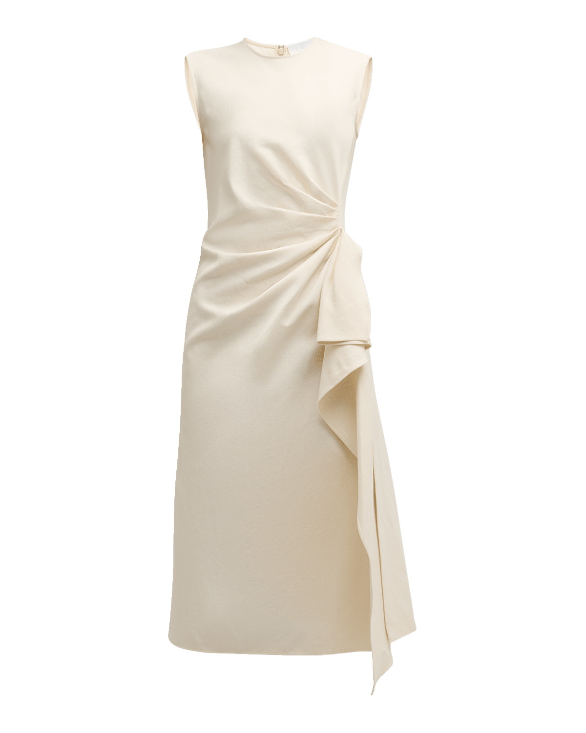 Mantu Sleeveless Pleated Cotton-Linen Midi Dress