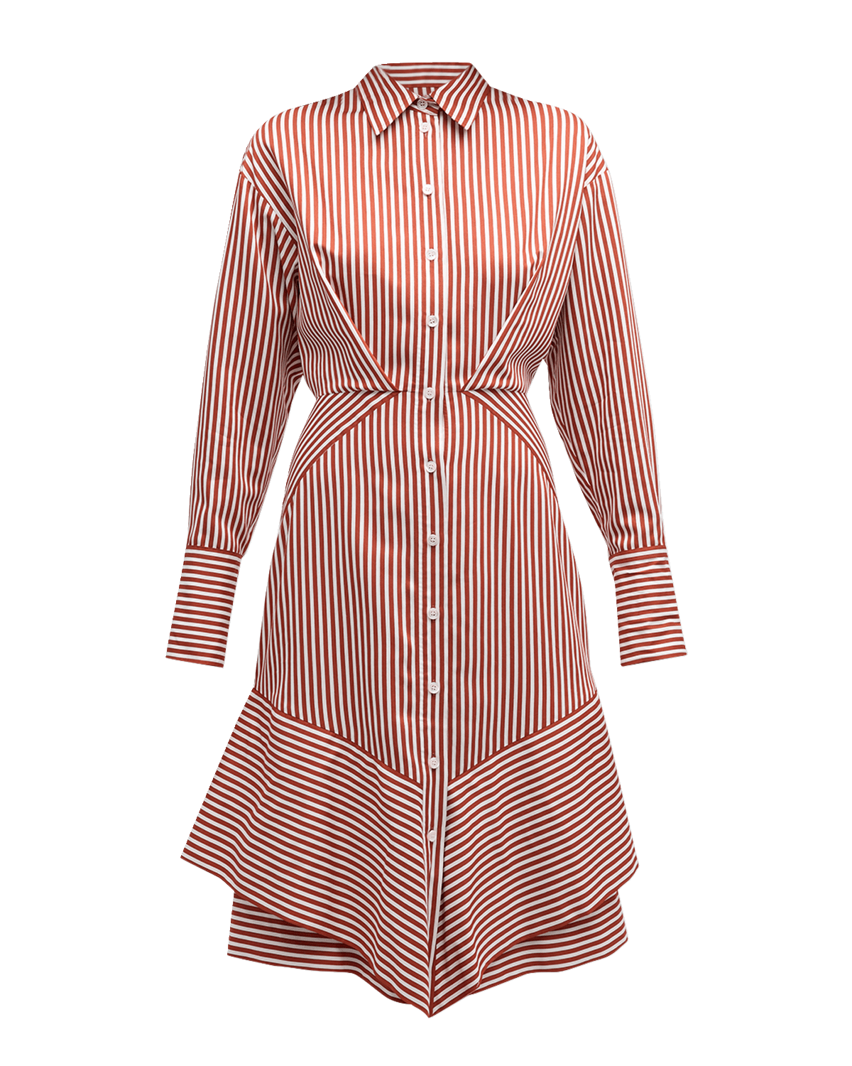 Mantu Striped Handkerchief Midi Shirtdress