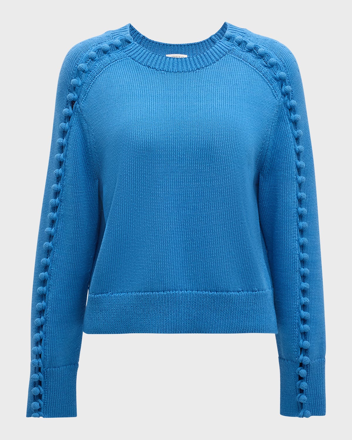 Lafayette 148 New York Button-Sleeve Crewneck Sweater
